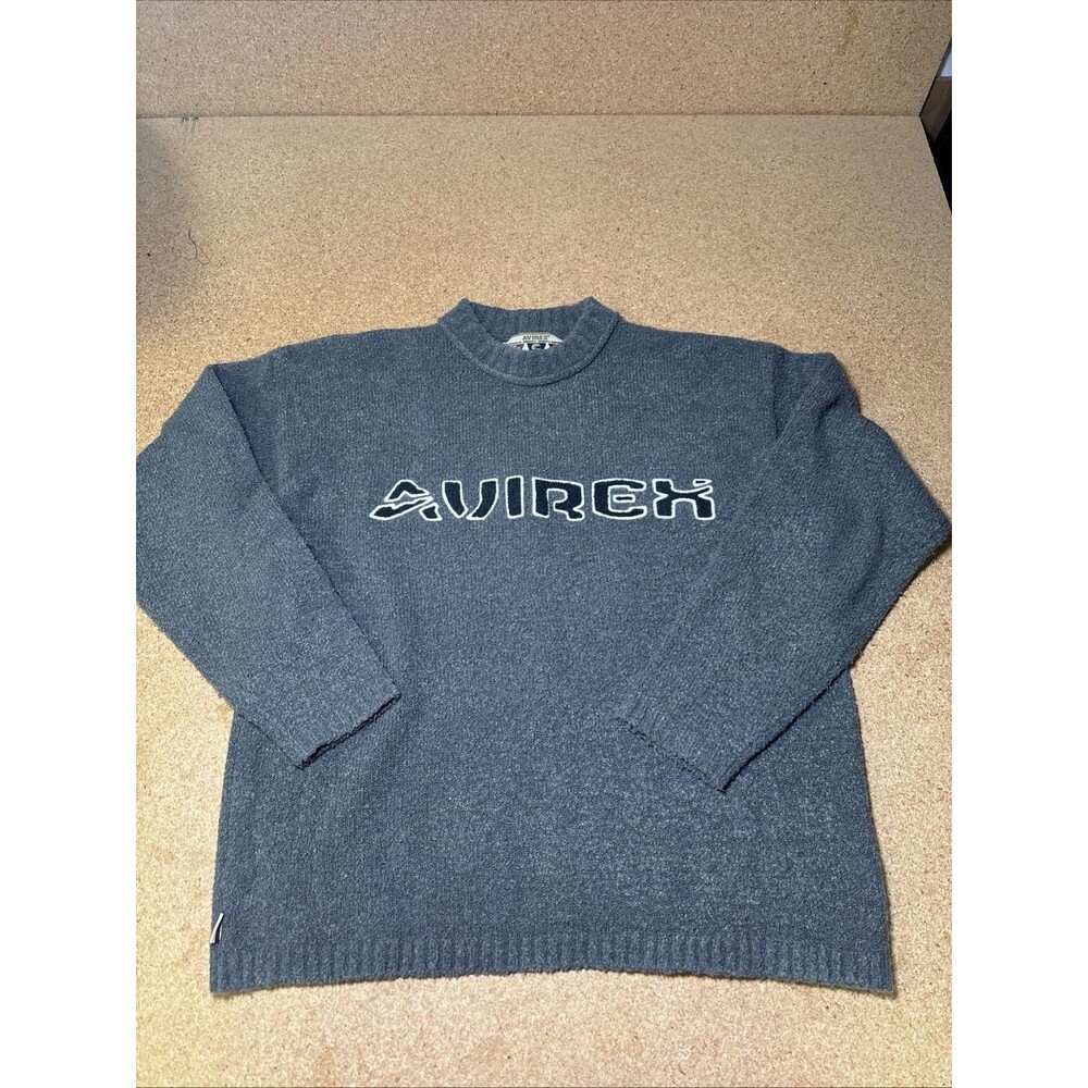 Vintage Avirex Knit Sweater Made In USA Size L/XL With Logo Knitted